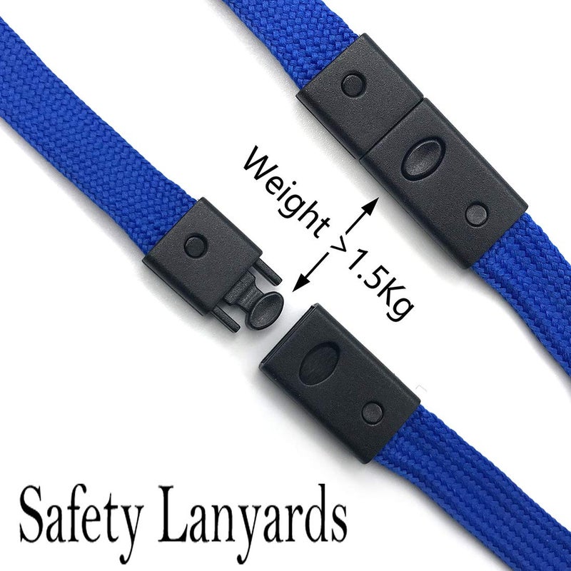 Bird Fiy Lanyards Breakaway Bulk Blue Lanyards Neck Flat Safety Badge Lanyard Bulldog Clip (Blue, 50 PCS) - Image 3